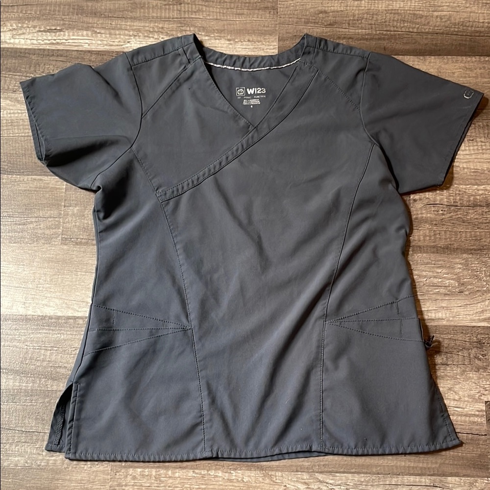 Wonder Wink Grey Scrub Top